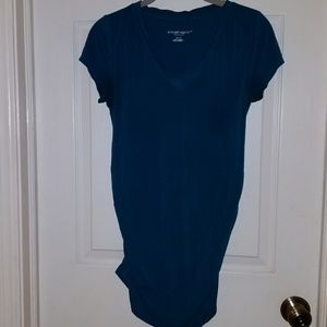 Teal Liz Lange Maternity v neck tunic top